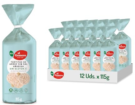 El Granero Integral - Tortitas Ecológicas Arroz Integral 115g - Pack 12 X