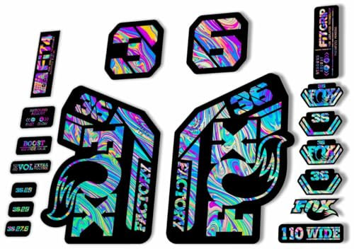 Gabel Ersatz Aufkleber kompatibel für Fox 36 2021 Serie Oil Slick 1 (glänzend)