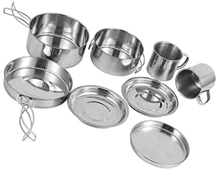 Ensemble de casseroles en acier – Ensemble de casseroles à induction antiadhésives de 8 pièces | Ensemble de casseroles en acier inoxydable, ensemble de casseroles et poêles en acier, set de