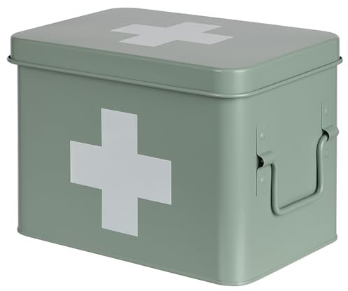 BUTLERS 6er Set Medikamentenbox mit herausnehmbaren Fach MEDIC L22 x B16cm x H16 cm | Aufbewahrung und Organisation von Medikamenten | erste Hilfe Kasten und Hausapotheke