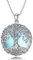 PROESS Lebensbaum Halskette 925 Sterling Silber Mondstein Baum des Lebens Kette Anhänger Keltische Knoten Schmuck Geschenke für Damen und Herren