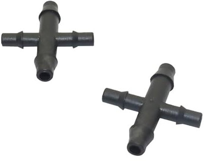 50 Pz 4mm A 3mm Spinato Croce Connettore Irrigazione Raccordi for Tubi Idraulici Riduttore a 4 vie Connettore Giunto Tubo Splitter