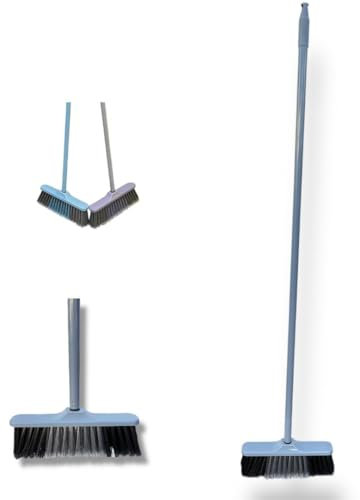 Single Indoor Broom with Soft Bristles for Laminate, Vinyl or Wooden Floors, 120 cm Long (Single Assorted Colours)