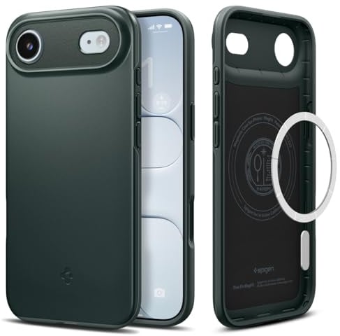 Spigen iPhone Air Hülle [Militärgeprüfter Schutz] Thin Fit MagFit Case Handyhülle Slim Kompatibel mit MagSafe –Abyss Green