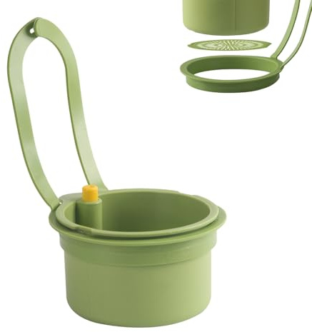 1Pc Sink Strainer Basket, Colander with Handle, Adjustable Pasta Strainer Mess Trash Disposal, Durable Colander for Kitchen Waste Collector Easy Installation and Removal(Green)