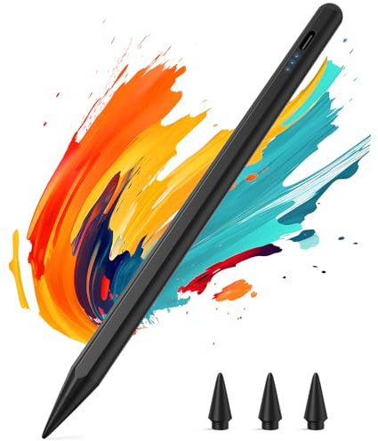 KINGONE Stylet pour iPad 2018-2025, Stylet iPad à Charge Rapide USB-C, avec rejet de Paume et détection d’Inclinaison, Compatible iPad 11/10/9/8/7/6, Pro M4/12.9/11/13, Air 3/4/5/M2/M3, Mini 7/6/5.