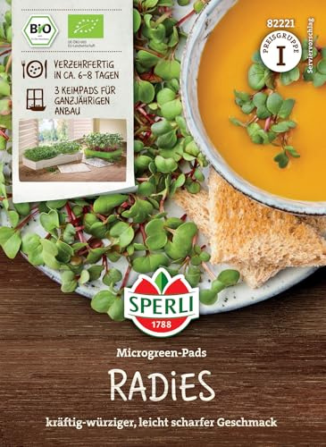 Sperli Microgreen-Pads Radiessamen 82221, Gemüsesaat | Schnell erntereif, 6-8 Tage, für Salat, Radieschen, Sprossen, aromatisch