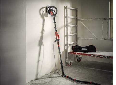 SKIL 7521 DA Langhals-Trockenbauschleifer (750 W, für Ø 225 mm Scheiben, 4 m Schlauch, Verlängerungsstange, Sanftanlauf, variable Geschwindigkeitseinstellung, Handwerker, Werkzeug Zubehör) SR1E7521DA
