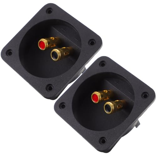 Kichvoe Connettori per Altoparlanti 2 Pezzi 3,1 Pollici Terminali Subwoofer Scatola Connettore Tazza in Lega di Zinco e Abs Nero Rapido Collegamento per Impianto Stereo Casa