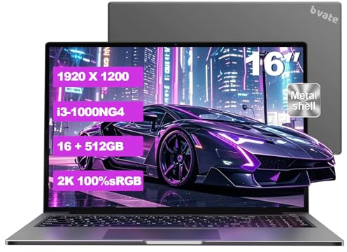 bvate PC Portatile Gaming 16 Core i3 16GB RAM SSD Espandibile Argento Grigio | Schermo IPS 1920×1200 FHD+, CPU fino a 3,2GHz, 5G WiFi, Mouse e adesivi tastiera italiana inclusi