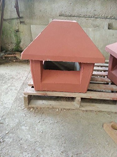MASTRO GABRIELE Cappello Fumaiolo Comignolo con Base Quadrata 35x35 Rosso in Cemento