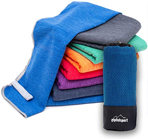 Mikrofaser Handtuch Set - für Sauna, Fitness, Sport I Strandtuch, Sporthandtuch I Blau_Brush L: 140x70