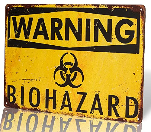 dingleiever - Panneau d'avertissement de danger biologique, étiquettes de danger, panneau en métal fantaisie