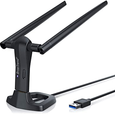 BrosTrend 1200Mbps Linux USB Clé WiFi Adaptateur Compatible avec Ubuntu, Mint, Debian, Raspbian, Lubuntu, Xubuntu, Mate, Zorin, Raspberry Pi 2+, Windows 11, Longue Portée 2 X 5dBi External Antennas