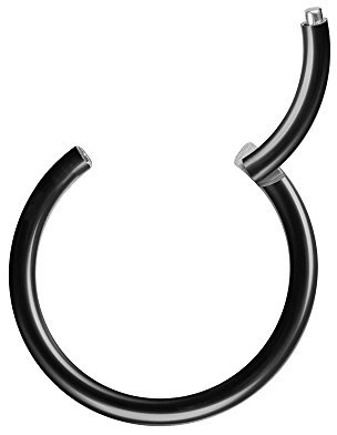 Piersando Universal Piercing Segmentring Septum für Tragus Helix Ohr Nase Lippe Brust Intim Scharnier Clicker Ring Chirurgenstahl Schwarz 1,0mm x 9mm