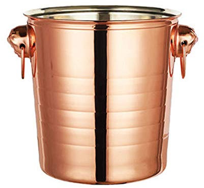 Stainless Steel Tiger Head Ice Bucket Party/Beer/Wine Champagne Ice Bucket 3L/5L/7L (Rose Gold, 5L)