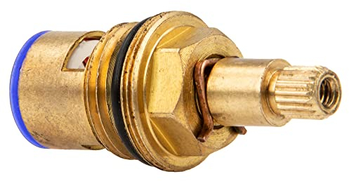 tecuro Universal Ventil-Innenoberteil 1/2 Zoll Keramisch dichtend 90° Drehung blau rechtsschließend Passend für Armaturen im Bad und Küche, 25536