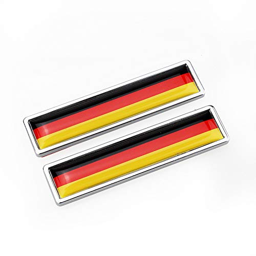 PTDecals 1 para Metall Auto Aufkleber Zeichen 3D Deutsche Flagge Emblem National DE Tricolor Flagge Abzeichen Grafik Aufkleber für Universal Auto Motorrad Tür Fenster Stamm, 58mm * 14mm Größe