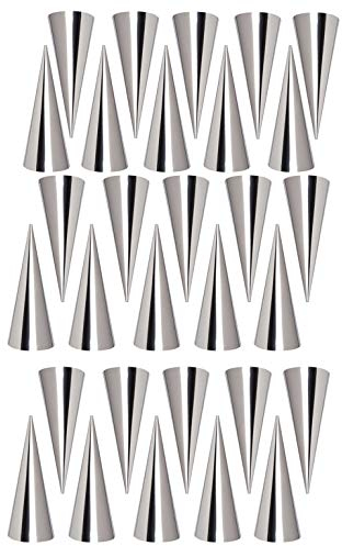 FantasyDay Backformen aus Edelstahl, 30 Stück, Cannoli-Form, Brot, Röhrchen, Halbmond, Herstellung – traditionelles Zubehör in der Küche für Spirale, Croissants, Horn, Kuchen, Form