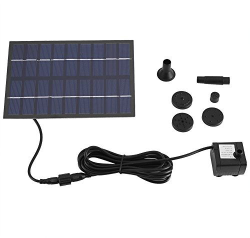Pompe de fontaine solaire, 9V 1.8W 200L/h PET panneau solaire alimenté, eau réservoir de poissons piscine maison jardin kit d'arrosage, pour bassin de fontaine