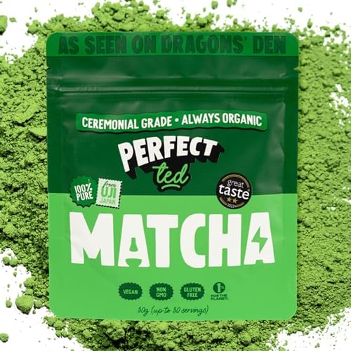 Perfect Ted Powder | Organic 30g | Organic Ceremonial Grade | Japanese Matcha Tea Powder | Matcha Fuel | (30 Servings)
