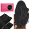 WENNALIFE Extensiones de Clip de Pelo Natural, Negro Azabache 150g 60cm 9 Piezas Extensiones Pelo Natural Remy Cabello Humano Extensiones Pelo Natural Clip Double Weft Extensiones de Clip