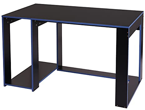 Mendler Schreibtisch HWC-J26, Computertisch Bürotisch, 120x60x76cm - schwarz-blau