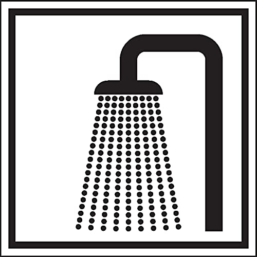 Aufkleber I Türschild Piktogramm Dusche, Folie, selbstklebend, 150x150mm