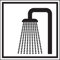Aufkleber I Türschild Piktogramm Dusche, Folie, selbstklebend, 150x150mm