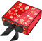 JiaWei Geschenkbox 24 x 24 x 9,5 cm Klein, Geschenkkarton mit Magnetisch Deckel und Schleife mit Grußkarten - Rot