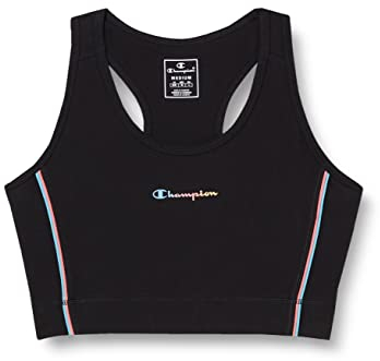 Champion C-Sport - Small Logo Reggiseno sportivo, Donna, Nero, S