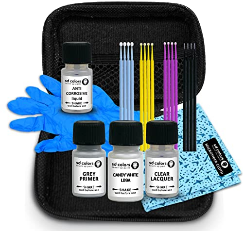 SD COLORS Ausbesserungslack-Set Care Candy White LB9A, kompatibel mit VW / Audi Small Edition Set