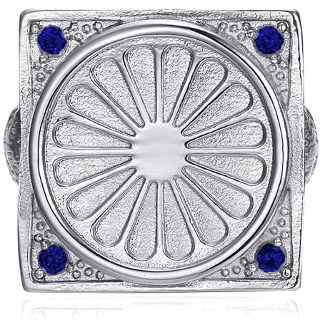 BOBIJOO Jewelry - Enorme Bague Chevalière Homme Gitan Niglo Drapeau Voyageur Acier Inoxydable Argent Saphir Bleu - 63 (10 US)