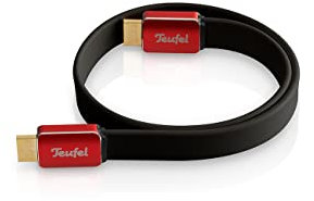 Teufel High-Speed HDMI® Kabel mit Ethernet - Flachkabel Highspeed HDMI-Flachkabel unterstützt alle Spezifikationen, Vergoldeter Anschluss (Schwarz, 0,75 m)