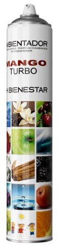 Ambientador TURBO MANGO 750ml. Profesional, Casa, Coche. Neutralizador Mal Olor Mascotas, Tabaco. Hotel. Fresco y Muy Potente. Aroma Fragancia Concentrada. Ph Bienestar Marofran