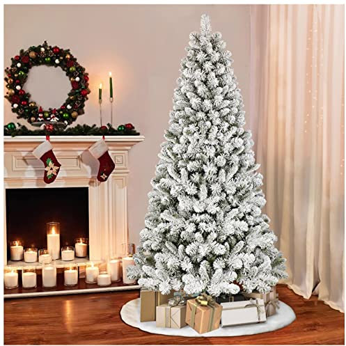 Albero di Natale Artificiale 120/150/180/210cm, Albero di Abete Innevato di Alta qualità, Punte Realistico di Rami, Supporto in Metallo, Decorazione Natalizia per Casa, Feste,120cm/4ft
