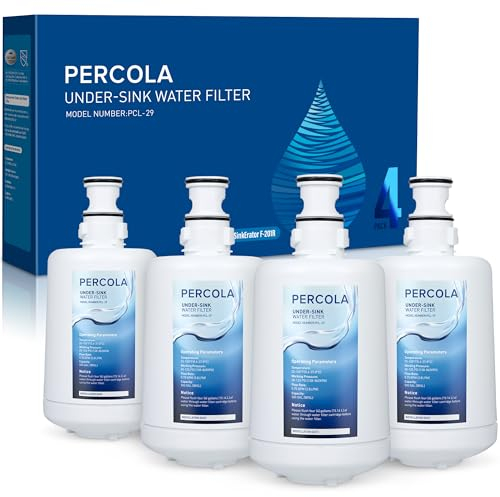 PERCOLA F-201R Filtre à eau sous évier, remplacement pour distributeurs d'eau chaude et chaude/froide instantanés InSinkErator F-201R, 500 gallons (lot de 4)