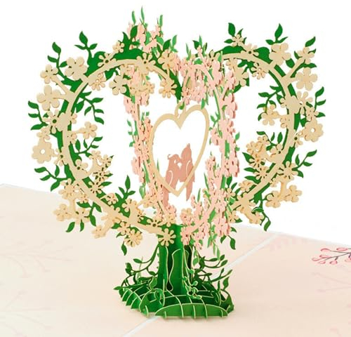 Magic Moments® Pop Up Karte Verliebte Vögel – Romantische 3D Glückwunschkarte für Hochzeitstag, Jahrestag & Valentinstag – Besondere Geburtstagskarte Frau – Ich Liebe Dich Karte mit Magischem Umschlag