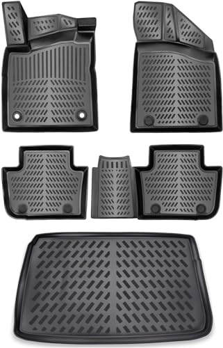 ELMASLINE 3D Gummimatten & Kofferraumwanne Set für MG4 | Variabler Ladeboden - Obere Position | (Luxury/Comfort/XPOWER/Trophy Extended Range Pakete) | Zubehör Kofferraummatte