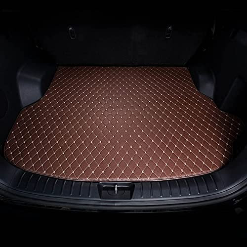 Auto Leder Kofferraummatten für BMW 5 Series E39 1995-2004, Kofferraum Cargo Palette Wasserdicht rutschfest Kofferraumwanne Schutzmatte,Coffee