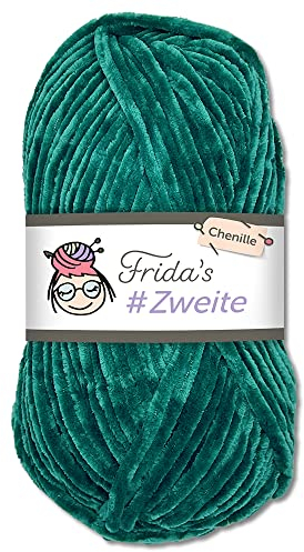 Frida's #Zweite Wolle 100g Chenille Wolle Amigurumi Stricken & Häkeln weich (48 - Petrol)