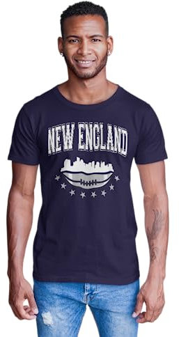 BROOKLYN VERTICAL Fußball Sport Fan T-Shirt Kurzarm | Dallas, Green Bay, New England, New England, XL