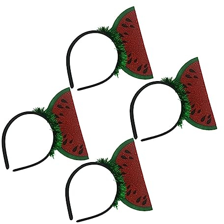 ABOOFAN 4 Stück Stirnbänder Im Wassermelonen-design Süßer Kopfschmuck Wassermelonen-design Stirnbänder Haarreifen Partybedarf Gemüsekostüm Fruchtkostüm Luau-stirnband Obst Hawaii