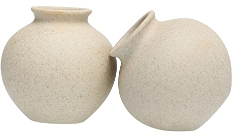 YARNOW 2 Stück Vase Mit Trockenblumen Für Vase Mini-Töpfe Aus Terrakotta Blumenvasen Pflanzgefäß Aus Keramik Trockenblumen Für Dekoration Schreibtischaufsatz Steingut Beige