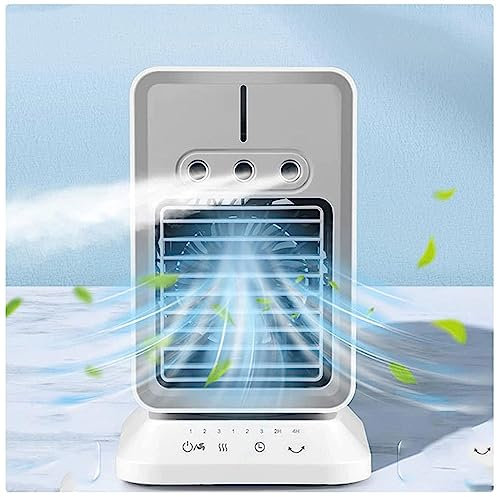 Aire Acondicionado Portátil Sin Tubo Exterior, 3 Velocidades,3 Modos de Pulverización Aire Acondicionado Moviles Temporizador 2/4H,120° Oscilación Mini Portátil Aire Acondicionado Sala De Oficina