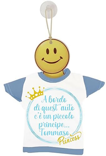 Mr. Gadgets T-Shirt Mini -Personalizzabili-Vari Colori e Modelli con Ventosa (Principe a Bordo)