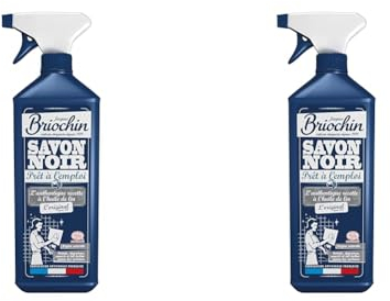 Jacques Briochin Savon Noir Liquide à l'Huile de Lin 750ml - Prêt à l'Emploi en Spray - ECOCERT - Dégraisse, Nourrit, Protège, Fait Briller Tous Types de Sols - Fabriqué en France (Lot de 2)