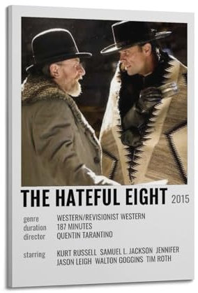 The Hateful Eight Movie Canvas Poster Room Decor Aesthetic Poster Artistic Poster for Bedroom Living Room Walls 24x36inch(60x90cm) Frame-style