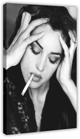 Leinwandposter Modell Monica Bellucci 2, Wandkunst, Dekor, Bild, Gemälde für Wohnzimmer, Schlafzimmer, Dekoration, Rahmen-Stil, 60 x 90 cm