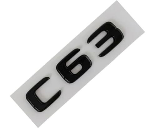 3D-ABS-Chrom-Buchstaben, Auto-Heck-Kofferraum-Abzeichen-Aufkleber, C63-C43-Emblem-Logo, kompatibel mit Mercedes C63 C43 AMG W205 W204, Autozubehör (Color : C63 Black)